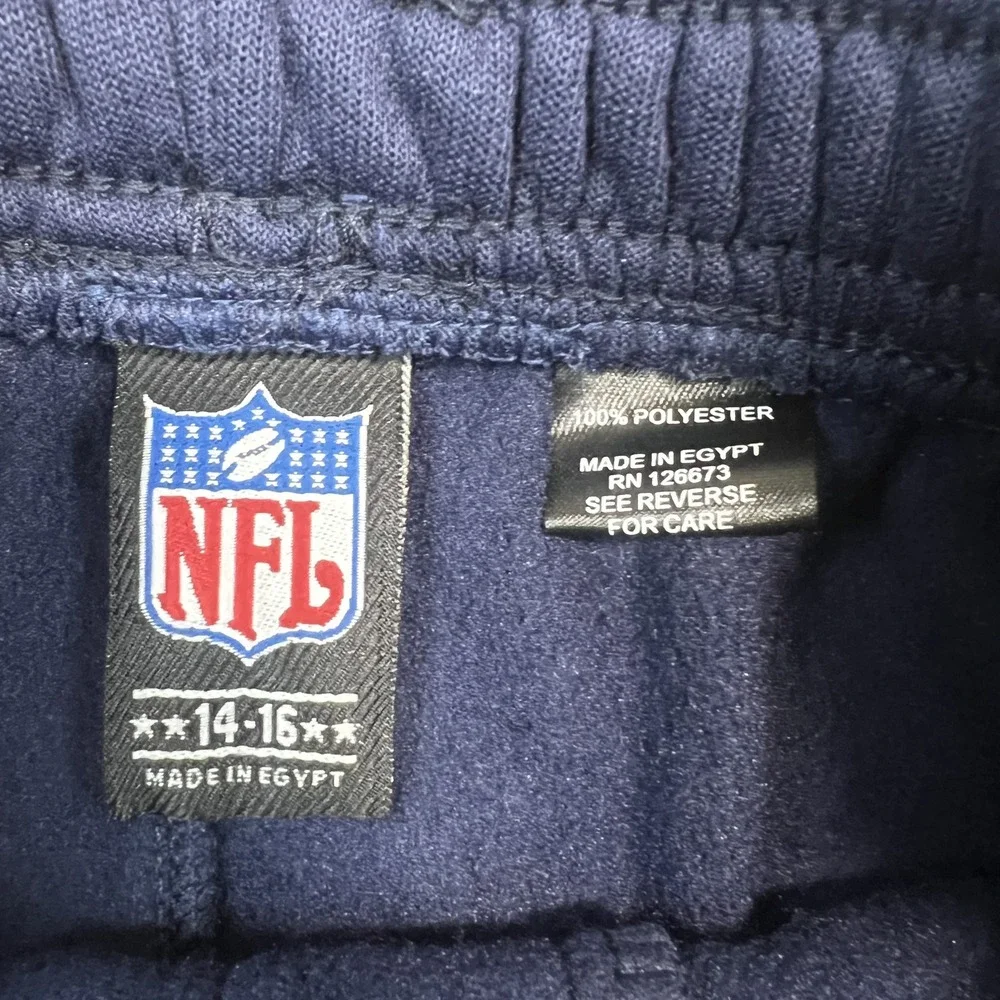 NFL Team Apparel Boys Joggers Size 14-16 Navy Blue Fleece Sweatpants NWT